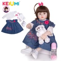 KEIUMI Baru 23 Inch Silikon Reborn Boneka Bayi Tahan Air Full Body Silikon Bebe Reborn Mainan Kejutan Ulang Tahun