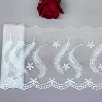 3 Yards 20CM stereotyped yarn lace feather embroidery lace fabric DIY curtain bedding sofa decoration accessories toy doll skirt