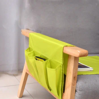 Foldable Storage Bag Home Sofa Arm Rest TV Remote Control Holder Cloth Space-saving Chair Couch Organizer 4 Pockets