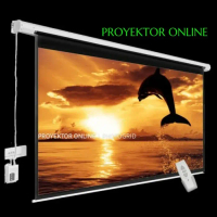 Dijual_Screen Projector 84\ Motorize / Layar Proyektor 84\" Otomatis"