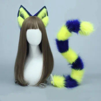 Ankha Cheshire Cat Cosplay Props Animal Ear Tail Headband Halloween Carnival Club Pub Masquerade Party Costumes Women's Headwear