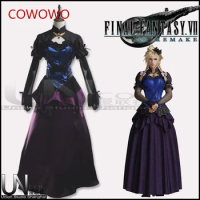 COWOWO Game Final Fantasy VII Remake FF7 Cloud Strife Cosplay Costume Adult Women Party Outfit Halloween Uniform Carnival Dress