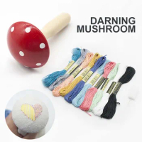 Darning Mushroom Needle Sewing Thread Wood Patching DIY Tools Kit