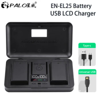 PALO EN-EL25 ENEL25 Rechargeable Li-ion Battery + LCD Dual Charger Storage Box for Nikon Z30 Z50 ZFC Z 50 Z FC Camera Battery