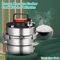 304 Small Pressure Cooker 1.4L Outdoor Camping Multi Layer Household Home Fragrant Rice Cooker 5 Mins Fast Cooking Pot Cookware