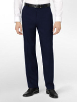 美國百分百【Calvin Klein】專櫃款CK 紳士 高質感 西裝褲 直筒褲 深藍格紋 合身30 33腰 超取