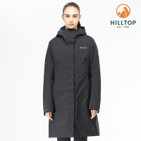 Hilltop 山頂鳥 女款GORE-TEX防水透氣保暖科技棉羽絨長大衣 F21F85 黑