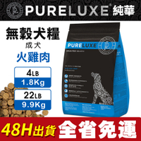 PureLUXE 美國純華天然無穀犬糧 成犬 火雞肉 22LB(9.9kg)(低GI 低過敏 可追溯原料 椰子油)