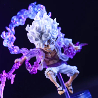 Bandai 10cm Mini One Piece Luffy Gear 5 Action Figure Sun God Nika Statue Anime Figurine Pvc Model Doll Collection Toy Gift Kids