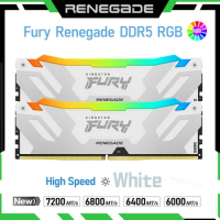 Kingston Memory Fury Renegade DDR5 RGB White High Speed 6000 6400 6800 7200 MHz 16GB 32GB Intel AMD CPU Gaming Motherboard Ram