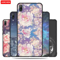 JURCHEN Case For Huawei Y7 Pro 2019 Cover Silicone Soft TPU Cute Cartoon Flower Back Cover For Huawei Y7 Pro 2019 Phone Case