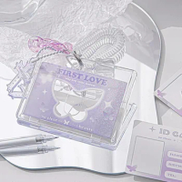 Lovely Acrylic Student Card Holder Transparent ID Card Holder American Style Butterfly Kpop Idol Photocard Holder with Pendant