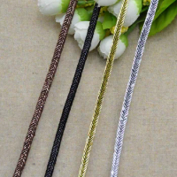 5Meters Gold Silver Coffee Black Lace Trim 5mm Centipede Braided Lace Ribbon DIY Garment Sewing Accessories Wedding Home Crafts