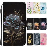 Flower Y6S Y9S Leather Case Wallet Flip Cover For Huawei Y6 Y7 Y9 Prime 2019 Y5 Lite 2018 Y6P Y5P Cases Pattern Magnetic Etui