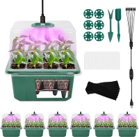 Seed Starter Tray 5PCS Seed Starter Kit with Humidity Dome Seedling Starter Tray 60 Cells Total  Gre