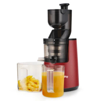 Electric Juicer 120V 150W 1000ml Juice Cup Red Plastic 1500ml Pomace Cup 2-Speed Mechanical Vertical Juicer[US-Stock]