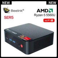 NEW Beelink Mini PC SER5 Ryzen 5 5560U DDR4 16GB RAM 500GB SSD 4K 60Hz Triple Display WiFi6 BT5.2 1000M Desktop Computer