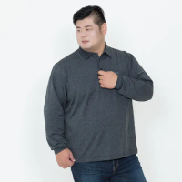 【MAXON 馬森大尺碼】台灣製/厚黑灰磨毛彈性口袋長袖POLO衫XL-4L(83813-87)