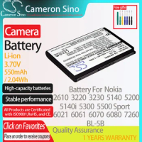 CameronSino for Nokia 2610 3220 3230 5140 5140i 5200 5300 5500 5500 Sport 60206021 N80 Fits iSpan BTA002 camera Battery