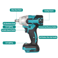 1/2 inch Cordless Brushless Electric Impact Wrench 18V Rechargeable Wrench Power Tools Compatible for Makita 18V Battery