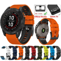 Quatix 22 26mm Smart Watch Band For Garmin 7 7X 6 5 3 Solar Edition EPIX 2 Silicone Quick Fit Fenix 7X Strap Wristband Bracelet
