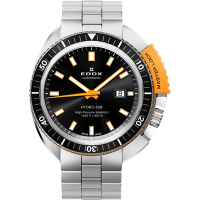 EDOX Hydro Sub 北極潛水500米機械腕錶-黑x橘/46mm