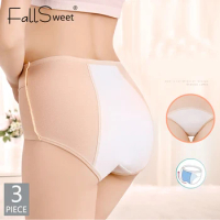FallSweet 3Pcs /Pack! Women High Waist Panties Comfortable Cotton