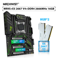 MACHINIST X99 MR9S Set Motherboard Kit LGA 2011-3 Xeon E5 2667 V4 Processor CPU 16GB=2pcs*8GB 2666MHz DDR4 Memory RAM NVME M.2
