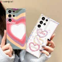 For Vivo Y78 Y78+ Y77 Y77e Y76 Y76s Y74s Y73s Y72 5G Y70s Phone Case Gradient Love Loving Heart Rainbow Soft Cover