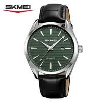 Jam Tangan Pria Analog Date SKMEI 2490 SILVER/GREEN WATER RESISTANT 30m