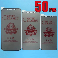 50pcs Privacy Ceramics Anti Spy Glare Film Screen Protector For Samsung Galaxy A21S A01 A11 A21 A31 A41 A51 A61 A71 A81 A91