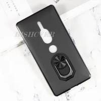 For Sony Xperia XZ2 Premium H8166, H8116, SOV38 Back Ring Holder Bracket Phone Case Smartphone TPU Soft Silicone Cover