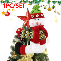 {MIMI}   1PC Christmas Tree Ornaments Snowman Santa Knitted Tree Top Decorations for Christmas Funny