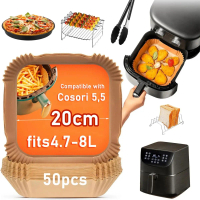 γL Cralγ Paper for Air Fryer 20cm Square Air Fryer Accessories for Ninja, Cosori 5.5L, 6L,4.7L,6.
