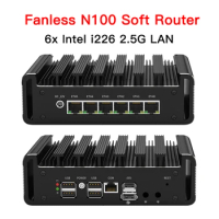 G31 Fanless Soft Router Intel Alder Lake N100 Mini PC 6x Intel i226 2.5G LAN HD DP pfSense Firewall Appliance ESXI AES-NI