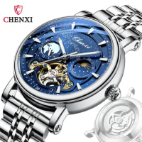 CHENXI Men Wristwatch Automatic Mechanical Military Army Sport Original Male Clock Top Brand Luxury Hollow Tourbillon Watch 8872