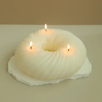 1pc large size Aromatherapy Candle Home Decoration Donut Candle Soy Wax Sleep Aid Aromatherapy Candles Home Party candles