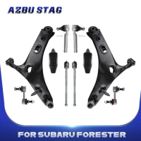 AzbuStag 10Pcs Front Lower Left Right Control Arm Tie Rod Boot Suspension Kit for SUBARU FORESTER 2014 2015 2016 2017 2018
