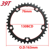 1pcs Bicycle 130BCD Hollow Variable Speed Electroplated Chainring 39T 50T Steel Disk Bike Chainring Replacements Accessories