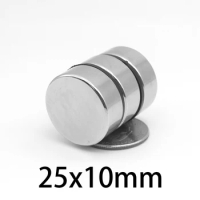 1~10 PCS 25x10mm Strong Cylinder Rare Earth Magnet 25mmX10mm Round Neodymium Magnets 25*10mm N35 Thick Disc Strong Magnet 25*10