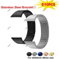 5 10PCS Stainless Steel Metal Strap for Apple Watch Band 42/44/45/49mm Stainless Steel Link Bracelet for iWatch 8 7 Ultra Series