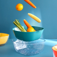 雙層瀝水果蔬籃北歐家用廚房洗菜盆子淘米器大號創意水果盤蔬菜籃