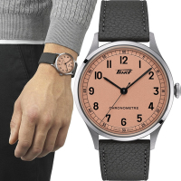 TISSOT 天梭 官方授權 Heritage 1938 COSC 天文台認證機械錶 520送禮首選-鮭魚粉/39mm T1424641633200