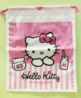 【震撼精品百貨】凱蒂貓 Hello Kitty 日本SANRIO三麗鷗 KITTY 縮口收納袋/化妝袋-牛奶#18017 震撼日式精品百貨