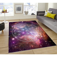 3D列印生命之花地毯、現代紫色/藍色流行地毯、訂製區域地毯、沙龍地毯