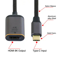Cablecc Display 8K 60HZ UHD 4K HDTV Male Monitor USB4 USB-C to Female HDTV 2.0 Cable Type-C Source