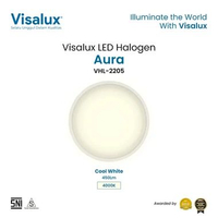 Visalux Aura LED Halogen 5W GU10 - Lampu Sorot Bulat Cahaya Putih / Kuning (AURA-VHL2205) 4000K