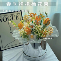 兼容樂高積木玫瑰花花束客廳擺件男女孩系列七夕情人節生日禮物桶