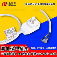 10A電熱水器防漏電保護插頭帶電源線斷路保護器插座漏電開關