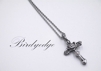 BIRDYEDGE品牌設計 耶穌 聖母 十字 玫瑰 鋼鍊 項鍊  免運費 聖母十字劍 勝花